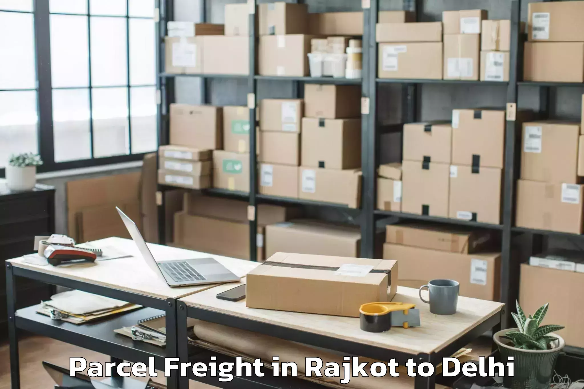 Easy Rajkot to Patel Nagar Parcel Freight Booking